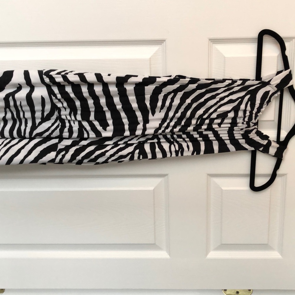 Zebra striped strapless top
